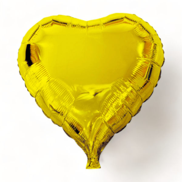Ballon coeur doré métallisé